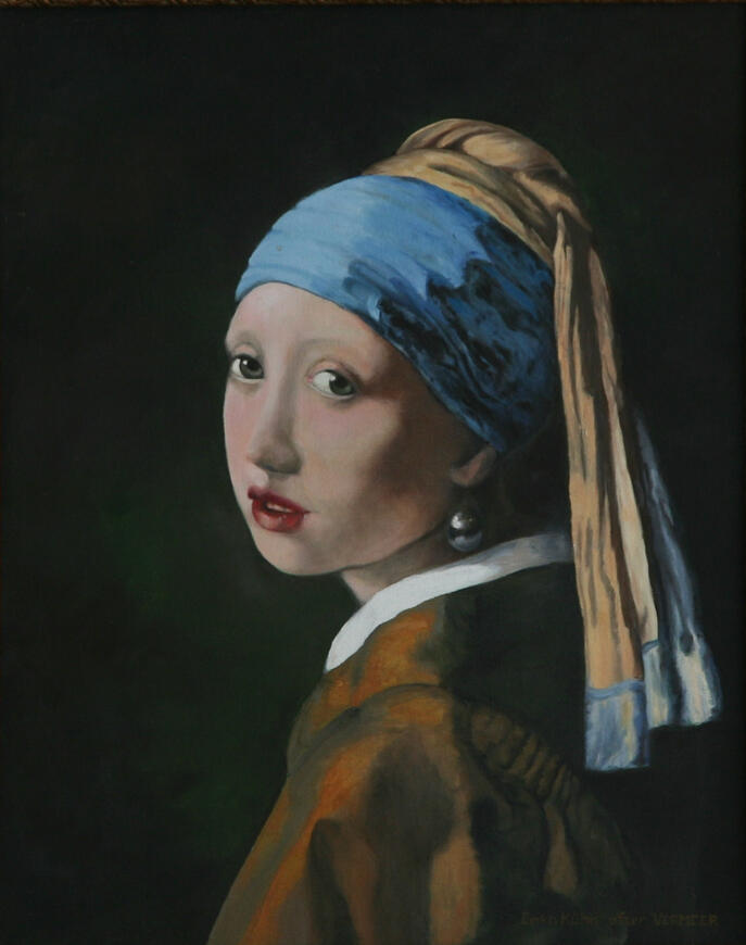 Girl with a Pearl Earring after Vermeer 40cm x 50cm