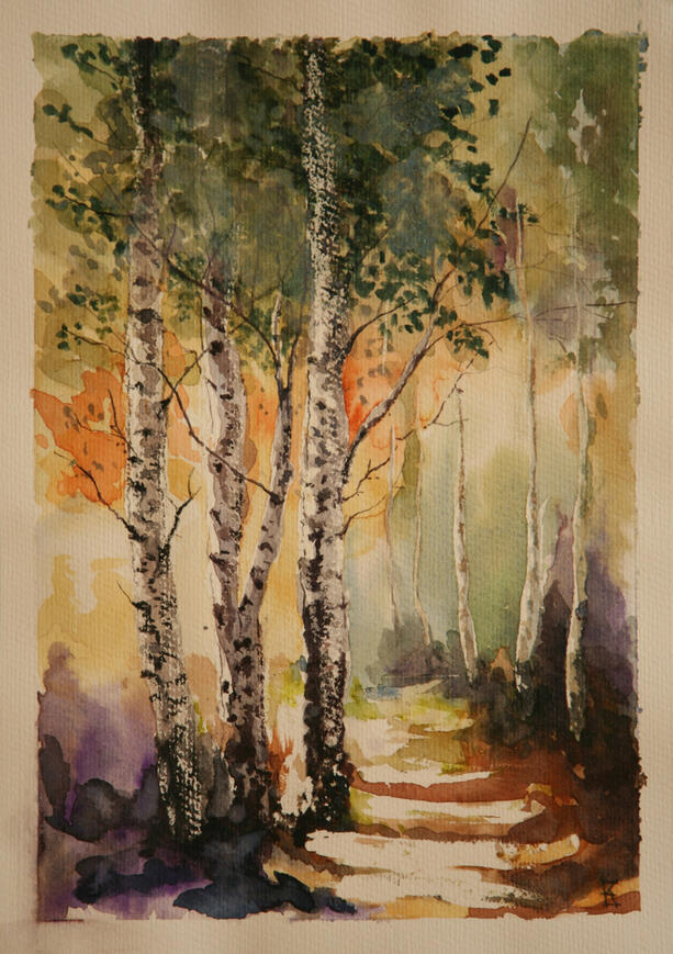 Morning Walk 21cm x 29.5cm (A4)